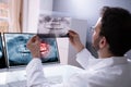 Radiologist Dentist Using X Ray Software