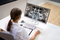 Radiologist Dentist Using X Ray Software