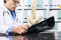 Radiologist doctor checking xray, healthcare, medical concept Royalty Free Stock Photo