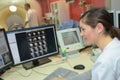 Radiologist interpreting scan results