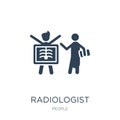 radiologist working icon in trendy design style. radiologist working icon isolated on white background. radiologist working vector