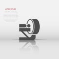 Radiology icon in flat style. Tomography vector illustration on white isolated background. Mri scanner business concept