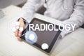 Radiology medical technology on virtual screen. Healthcare. Royalty Free Stock Photo