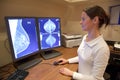 Radiology technician examens mammography test Royalty Free Stock Photo