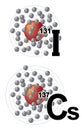 Radionuclides of iodine 131 and cesium 137 Royalty Free Stock Photo