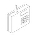 Radiotelephone icon, isometric 3d style Royalty Free Stock Photo