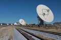 Radiotelescopes at the Very Large Array, the National Radio Observatory in New Mexico,USA Royalty Free Stock Photo