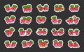 Radish couple cute. Sticker Bookmark