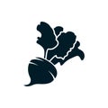 Radish icon silhouette isolated vector