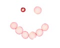 Radish slices in form of crazy smile. Royalty Free Stock Photo