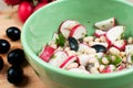 Radishes salad with olives