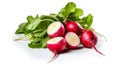 radishs. Fresh vegetables isolated on white background. Healthy food concept. Generative AI