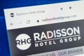 Radisson hotel group Web Site. Selective focus.