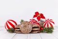 German round glazed gingerbread Christmas cookie called \'Lebkuchen