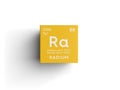 Radium. Alkaline earth metals. Chemical Element of Mendeleev\'s Periodic Table. 3D illustration Royalty Free Stock Photo