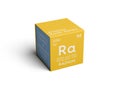 Radium. Alkaline earth metals. Chemical Element of Mendeleev\'s Periodic Table. 3D illustration Royalty Free Stock Photo