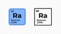 Radium, chemical element of the periodic table vector