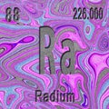 Radium chemical element Sign with atomic number and atomic weight