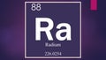 Radium chemical element symbol on wide magenta background