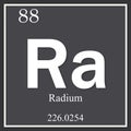 Radium chemical element, dark square symbol