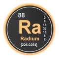 Radium Ra chemical element. 3D rendering