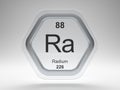 Radium symbol on modern glass and steel icon Royalty Free Stock Photo