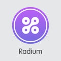 Radium Virtual Currency - Vector Symbol.