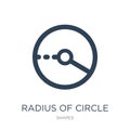 radius of circle icon in trendy design style. radius of circle icon isolated on white background. radius of circle vector icon Royalty Free Stock Photo