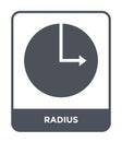 radius icon in trendy design style. radius icon isolated on white background. radius vector icon simple and modern flat symbol for Royalty Free Stock Photo