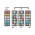 radix sort algorithm color icon vector illustration