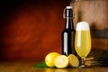 Radler beer with lemon Royalty Free Stock Photo