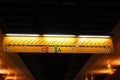 Radlicka metro station platform with sign informing about the train\'s direction, Prague, Czech Republic