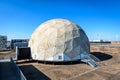 The radome on the roof of the former submarine base in Saint-Nazaire, France Royalty Free Stock Photo