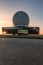 Radom on the Wasserkuppe the summit plateau in the Rhoen, sunset Hesse, Germany Royalty Free Stock Photo