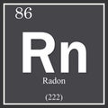 Radon chemical element, dark square symbol
