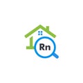 Radon pollution testing service graphic icon. Isolated house rent search website logo. Real estate sale web logotype