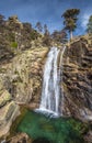 Radule waterfall in High Golo Valley of Corsica Island Royalty Free Stock Photo