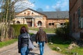 Radun Castle, Czech Republic, 7 April 2019 - Tourists going to Radun castle in Czech Republic