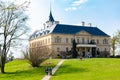 Radun Castle, Czech Republic, 7 April 2019 - Tourists going to Radun castle in Czech Republic