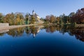 Radun chateau and nearby park with lagoon Royalty Free Stock Photo