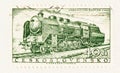 Rady 534.0 Steam Locomotive on Czech Stamp