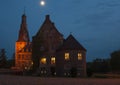Raesfeld castle by night Royalty Free Stock Photo
