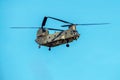 RAF Chinook helicopter in flight. Royalty Free Stock Photo