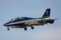 Aermacchi MB-339PAN aircraft from the Italian Air Force Aeronautica Militare Italiana formation display team Frecce Tricolori. Royalty Free Stock Photo