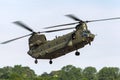 Royal Air Force RAF Boeing Chinook HC.2 twin engined heavy lift military helicopter ZA714. Royalty Free Stock Photo