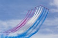 RAF Red Arrows in BAE Hawk T1 trainers Royalty Free Stock Photo