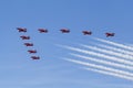 RAF Red Arrows in BAE Hawk T1 trainers Royalty Free Stock Photo