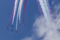 RAF Red Arrows in BAE Hawk T1 trainers Royalty Free Stock Photo