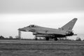 RAF Typhoon ZK438 typhoon awaiting clearance for takeoff - stock photo Royalty Free Stock Photo