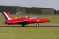 Former Royal Air Force RAF Red Arrows aerobatic display team Folland Gnat T Mk.1 jet trainer aircraft of the Gnat display team. Royalty Free Stock Photo